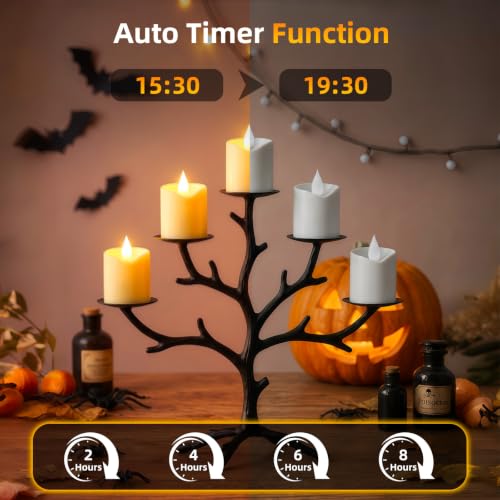 Lacasa Flickering Battery Operated Candles for Halloween Decorations