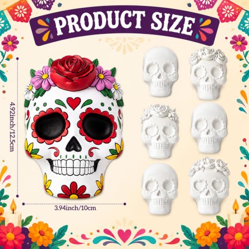 4 Skull Design with Paints and Brushes