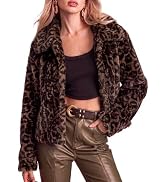 luvamia Faux Fur Jackets for Women Fall Cropped Coat Fuzzy Winter Outerwear | Zip Up Front, Moder...