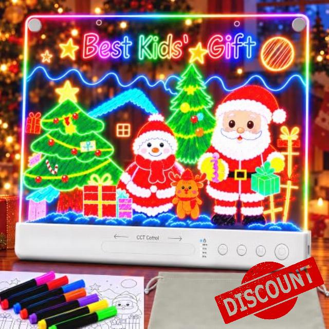 2026 New LED Drawing Board for Kids 16" - 3-12 Yr Old Girl Birthday Gifts                                                          256 Color 14 Light Modes Rechargeable Neon Glow Doodle Pad