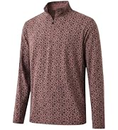 M MAELREG Quarter Zip Pullover Men Print Dry Fit Long Sleeve Golf Shirt | Quick-drying Moisture-w...