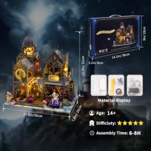 Magic Castle Book Nook with LED Light                                                          DIY dollhouse kit