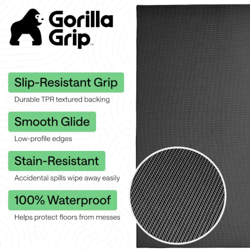 46x34 Black Easy Glide Slip Resistant Hardwood Floor