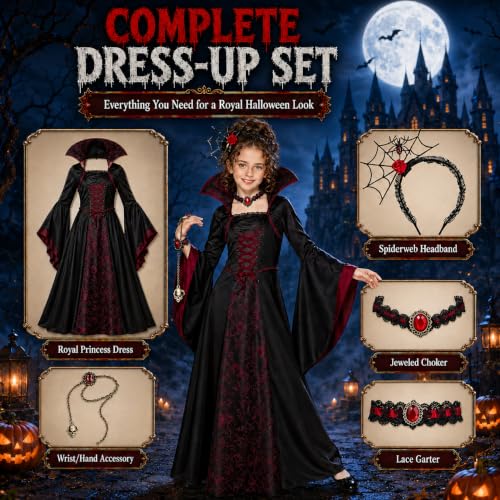 Choker Necklace and Bracelet for Halloween Party for Girls 3 4 5 6 7 8 9 10 11 12