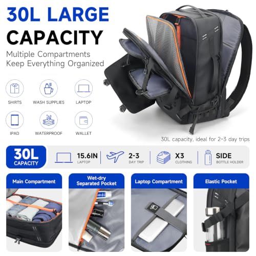 30L Carry on Flight Approved Backpack Water Resistant