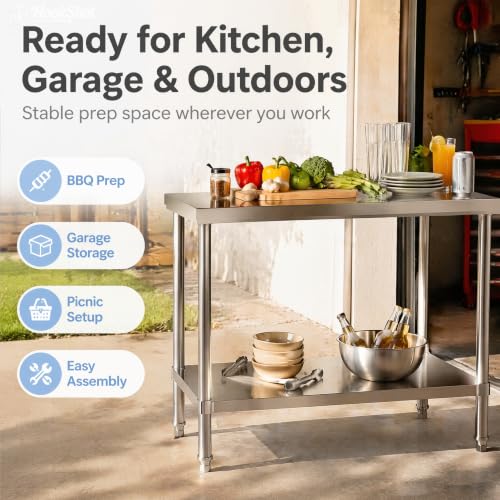 Commercial Prep Table for Kitchen Garage BBQ