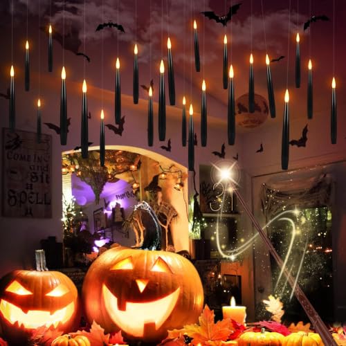 36 PCS Black LED Taper Candles with 2 Wands