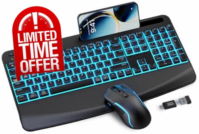 SABLUTE Wireless Backlit Keyboard and Mouse Combo