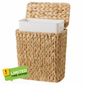 StorageWorks Wicker Bathroom Trash Cans with Removable Liner