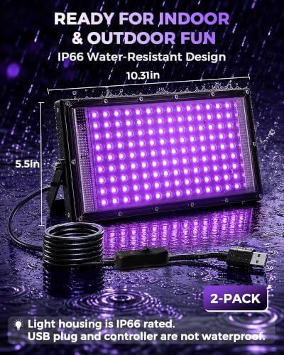144 LEDs High Brightness UV Blacklight with Adjustable Brightness