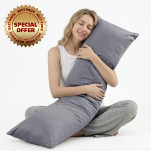 MIOTO Cooling Weighted Body Pillow with Tencel Cover（48" x 14"） 8.5lbs - Quilted Glass Beads Body Pillows for Better Sleep