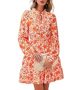 BTFBM Women Floral Wedding Guest Dress Spring 2026 Casual Long Sleeve Crew Neck Flowy Party Cockt...