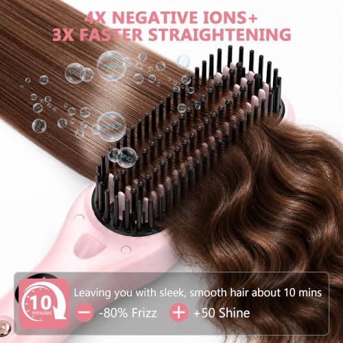 Steam Ionic Straightening Brush for Women Upgraded Hair Straightener