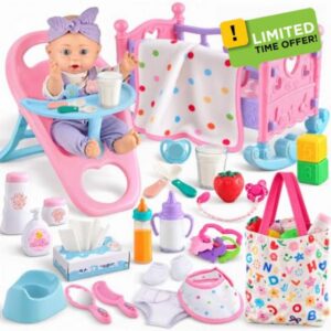 12" Baby Doll Set with Crib