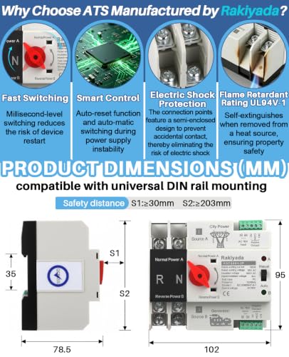 Din Rail Mounted Fast Transfer 50/60Hz