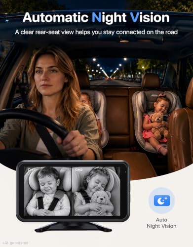 Brightness Adjustable for Rear-Facing Infants & Toddlers(Blue)