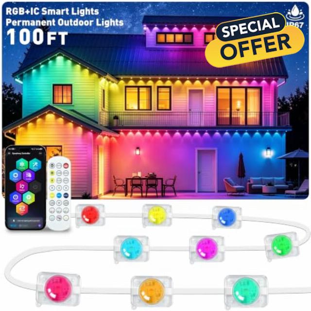 100FT Permanent Outdoor Lights