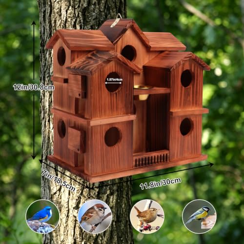 Wooden Bird Nesting House Villa for Garden & Backyard