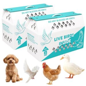10 Pack Cardboard Poultry Transport Boxes                                                          17.7 x 8.1 x 11.5 Inch Live Chicken Shipping Boxes with Ventilation Holes