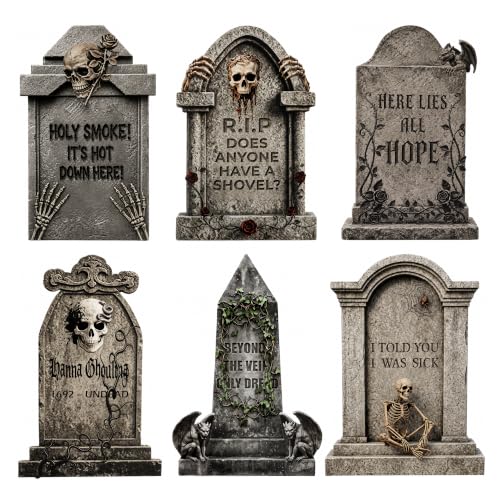 6 Pack Graveyard Yard Signs Metal Stakes Included