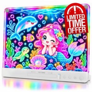 LED Drawing Board for Kids - Birthday Gifts for 4-12 Year Old Girls Boys                                                          2026 Upgrade Rechargeable 16" LED Writting Board with 256-Colors