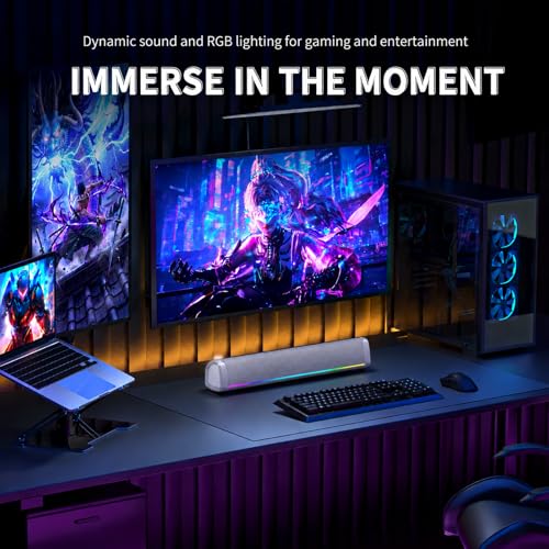4-Driver Gaming Soundbar with 12 RGB Light Mode