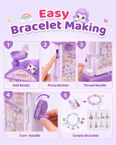 DIY Friendship Bracelet Jewelry Making Craft Kit with Colorful Beads & Charms