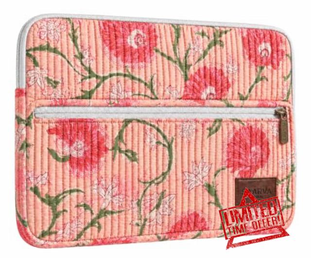 Cotton Quilted Laptop Sleeve Bag - 15-Inch