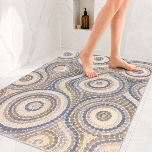 Shower Mats for Inside Shower PVC Loofah Non Slip