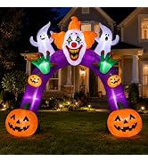 12FT Halloween Inflatables Boo Archway Outdoor Decorations, Giant Scary Halloween Arch Blow Up Ya...
