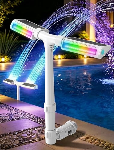 Auto Light-Sensing Pool Sprinkler Fountain for Above/Inground Pools