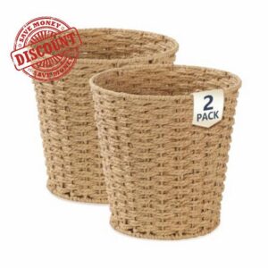 Coeusy 2-Pack 3 Gallon Wicker Trash Can