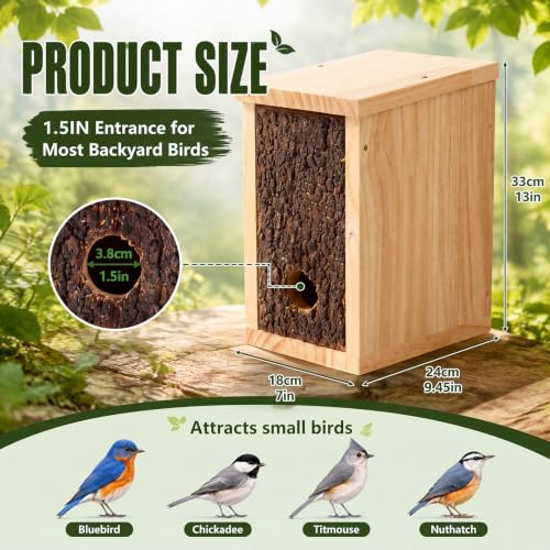 Vertical Front Natural Rustic Bark Design
