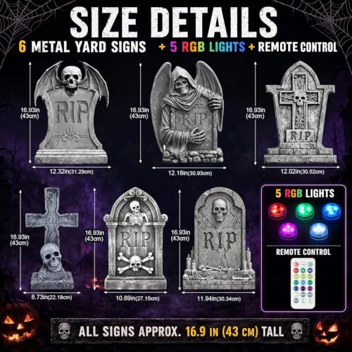 Glow in The Dark Graveyard Yard Decoration with Remote Control