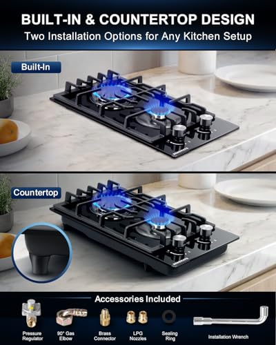 2 Burner Gas Stove Top