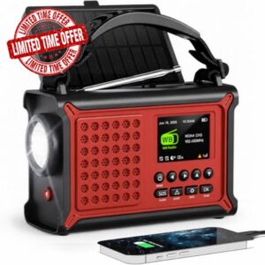 Emergency Weather Radio with Solar Hand Crank