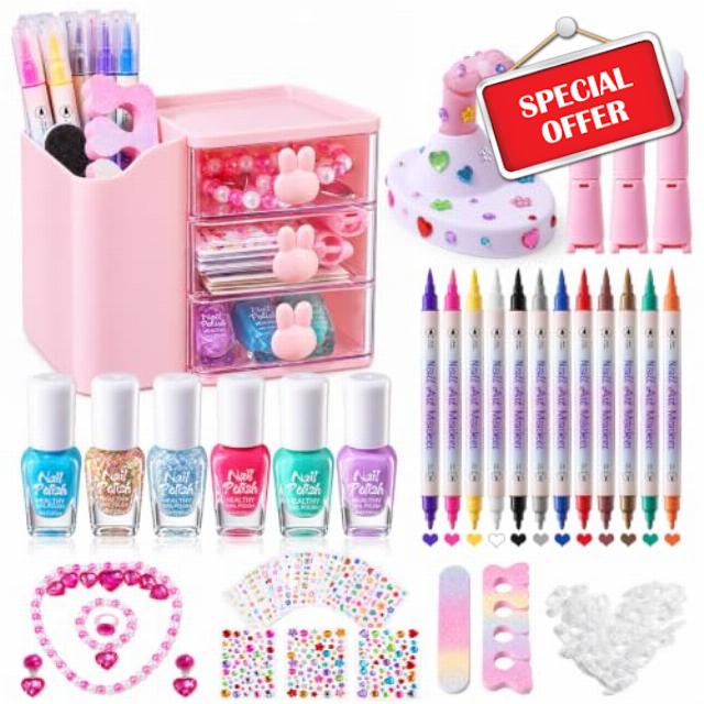 Nail Polish Kit for Girls with Nail Art Pens