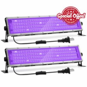 200W Black Lights - Super Bright Black Light Bars Strong LED Black Light for Glow Party High Power Blacklight Bars for Body Paint Wall Art Photography Neon Tapestry Party Halloween (2 Pack)