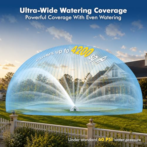 Large Yard Watering                                                          Irrigation Sprinkler with 21 Durable Nozzles