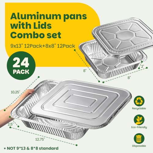 Heavy Duty Aluminum Trays with Lids for Cooking