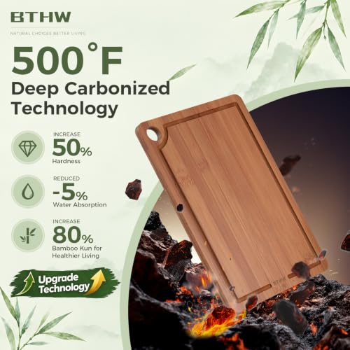 Deep-Carbonized Bamboo Set with Hanging Hole for Meat/Veggie