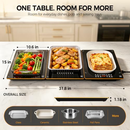 Tempered Glass Warming Mat for Food