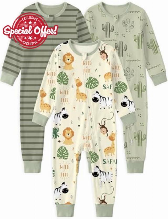 Yoofoss Toddler Pajamas 100% Organic Cotton Baby Sleeper for Boys Girls