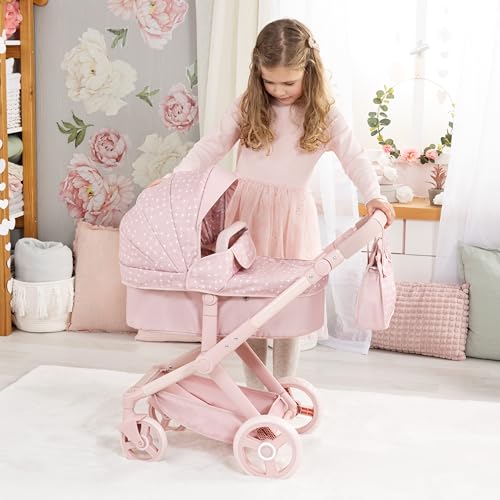 Soft Pink Hearts Adjustable Handle Height