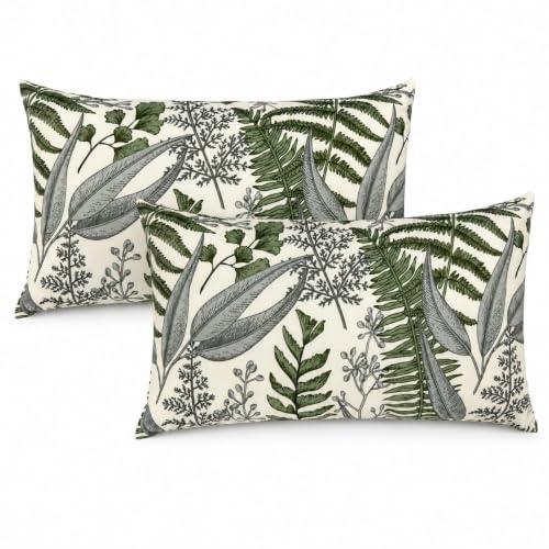 Water-Repellent Set of 2 water-repellent 12x20 lumbar pillows with inserts