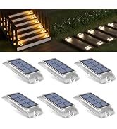 Solar Deck Lights Outdoor, 2 Colors in 1 Waterproof Solar Driveway Lights | Alinana 6 Pack Solar ...