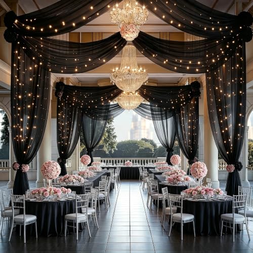 Fairy Light Curtain for Wedding Reception Bridal Shower Birthday Party Tent Stage Ceiling Deco