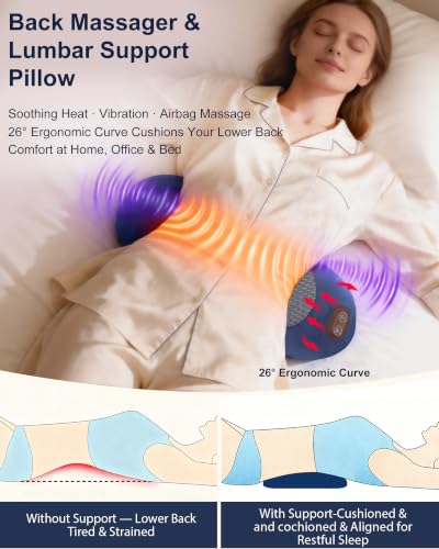 Air Compression & Vibration Heated Lumbar Pillow