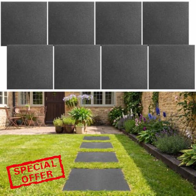 Nuanchu 8 Pcs Rubber Stepping Stones Outdoor 12 x 12 Inch