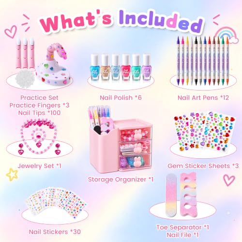 Desk Orangizer & Nail Finger 6 Non-Toxic Nail Polishes